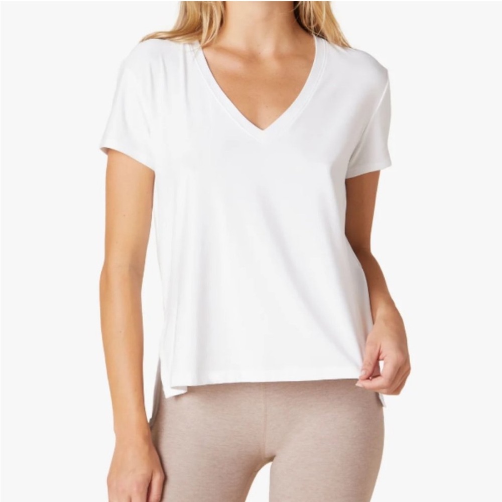 NWT Beyond Yoga Featherweight Split Up Long Tee Short Sleeve soft lightweight